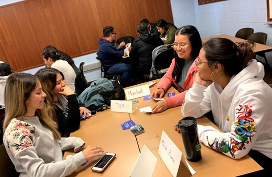 students playing a game